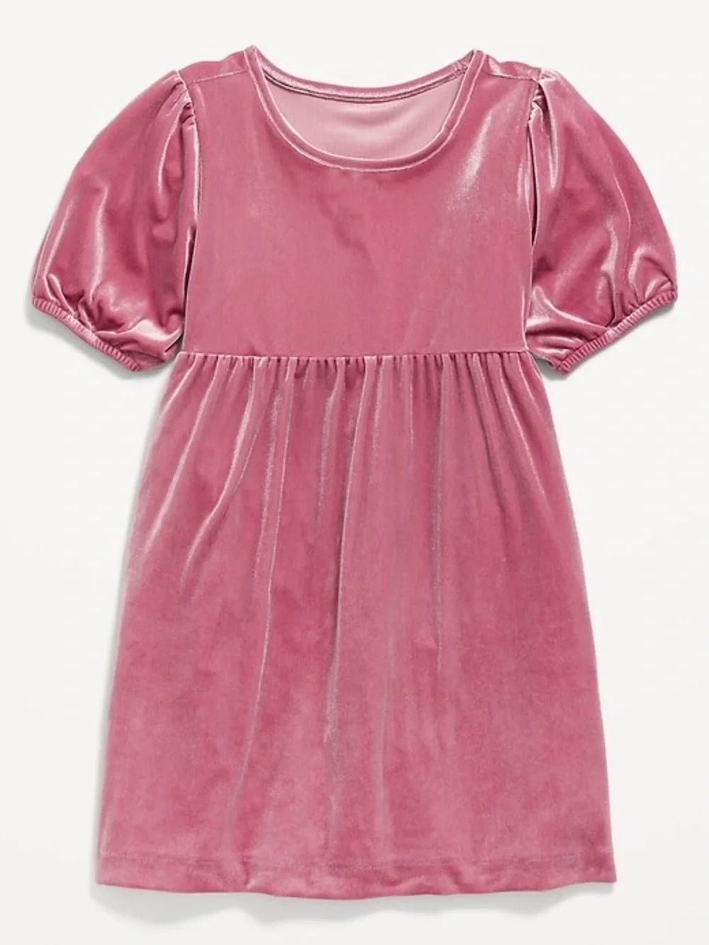 Old Navy Velvet Puff-Sleeve Dress - Rose Pink